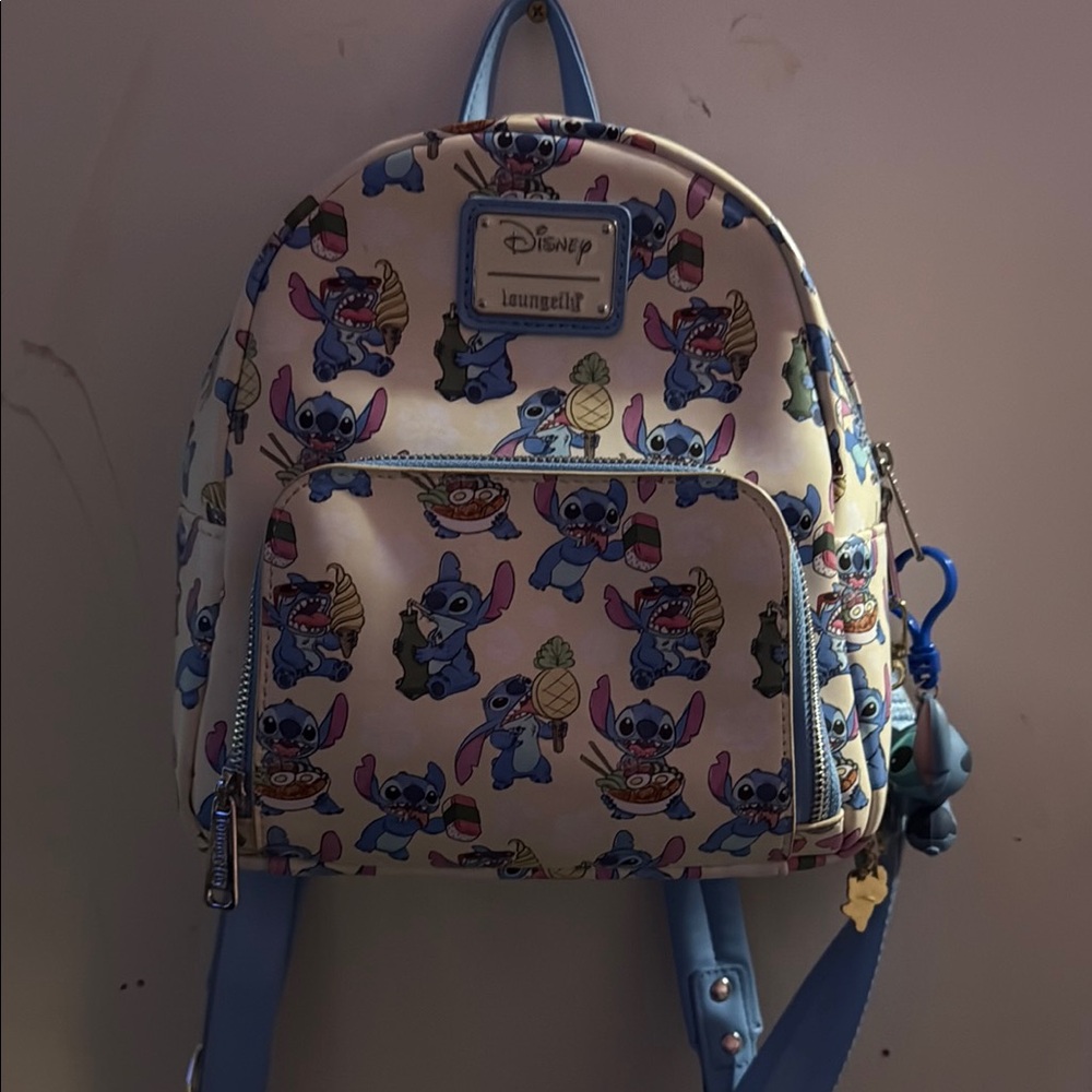 Limited Edition Stitch Patterned Backpack With Bl… - image 2